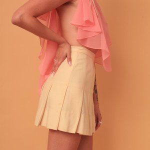 Cream high waist mini skirt
